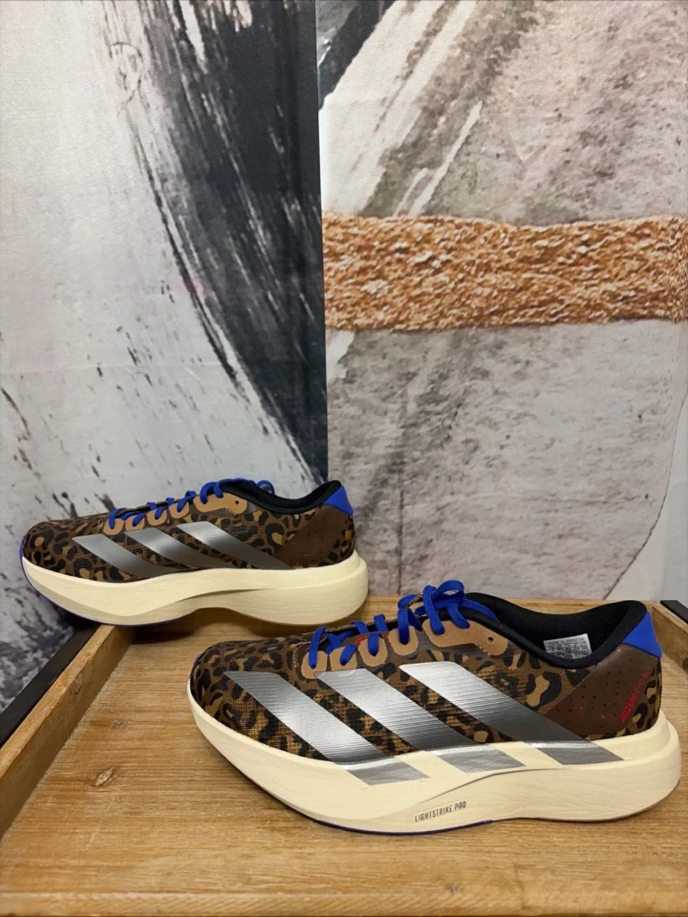 Adidas Adizero Evo SL Men’s Size 7 Leopard Brown Running Shoes JS4493